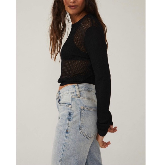 NWT Free People H20 Crew Pullover Black - Picture 5 of 12